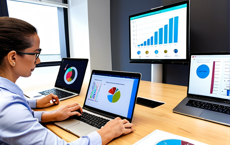 **Image Prompt 1: Professional Development**
"A diverse group of professionals engaged in an online course, with laptops open and virtual learning materials displayed on the screen. The setting is modern and bright, showcasing a collaborative atmosphere. Include elements like charts and graphs on their screens to symbolize skill enhancement."